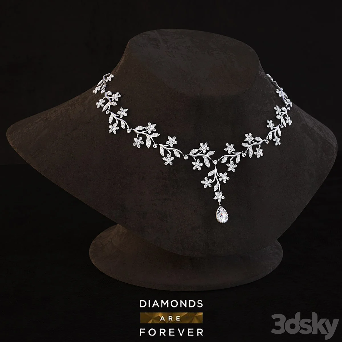 Necklace with diamonds